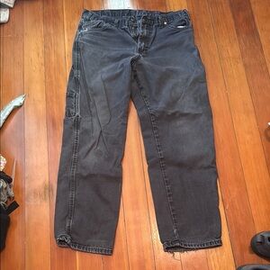 Black Denim Cargo Pants
